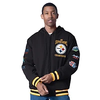 Men's G-III Sports by Carl Banks  Black Pittsburgh Steelers Power Forward Commemorative Full-Zip Hooded Jacket