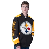 Veste de course entièrement zippée G-III Sports by Carl Banks noire des Pittsburgh Steelers Prime Time pour homme