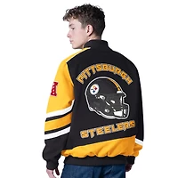 Veste de course entièrement zippée G-III Sports by Carl Banks noire des Pittsburgh Steelers Prime Time pour homme