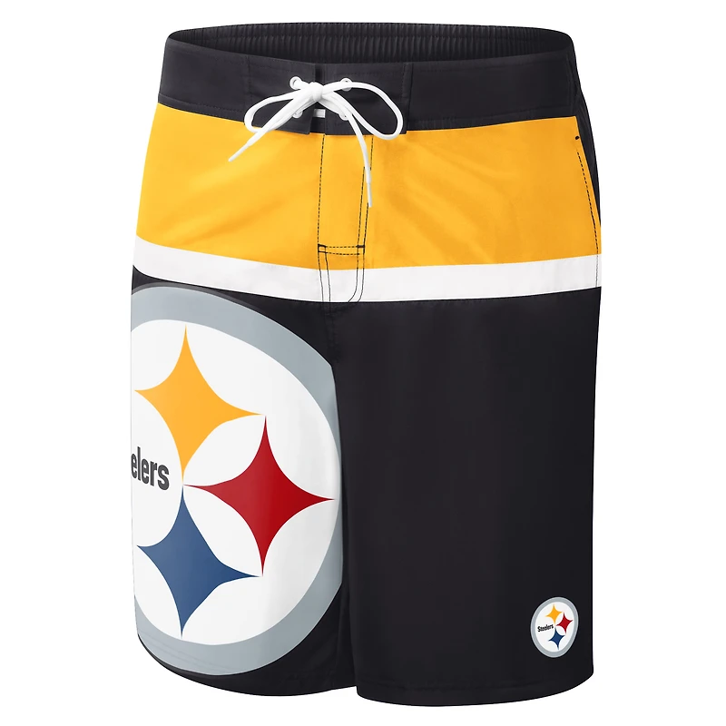 Maillot de bain G-III Sports by Carl Banks Pittsburgh Steelers Sea Wind noir pour homme