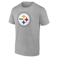 T-shirt authentique Pittsburgh Steelers gris pour homme, personnalisé avec nom et numéro.