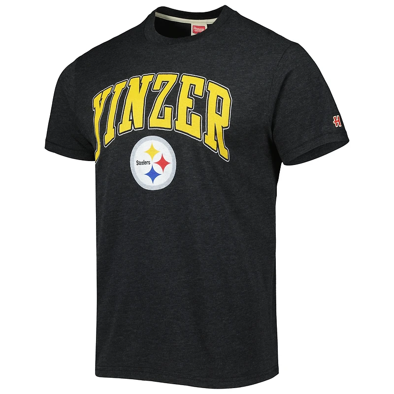 Men's Homage Charcoal Pittsburgh Steelers Hyper Local Tri-Blend T-Shirt