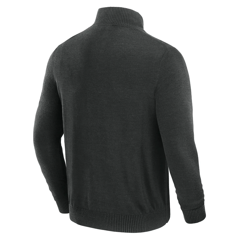 Men's J. Palmer Black Pittsburgh Steelers Franchise Quarter-Zip Sweater