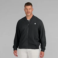 Veste légère à fermeture éclair intégrale J. Palmer Black Pittsburgh Steelers Cover-4 Tri-Blend pour homme