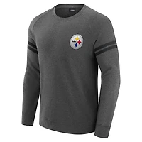 Men's J. Palmer Dark Heather Gray Pittsburgh Steelers Players Lounge Raglan Tri-Blend Sweatshirt