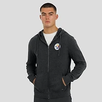 Men's J. Palmer Dark Heather Gray Pittsburgh Steelers Players Lounge Tri-Blend Full-Zip Hoodie