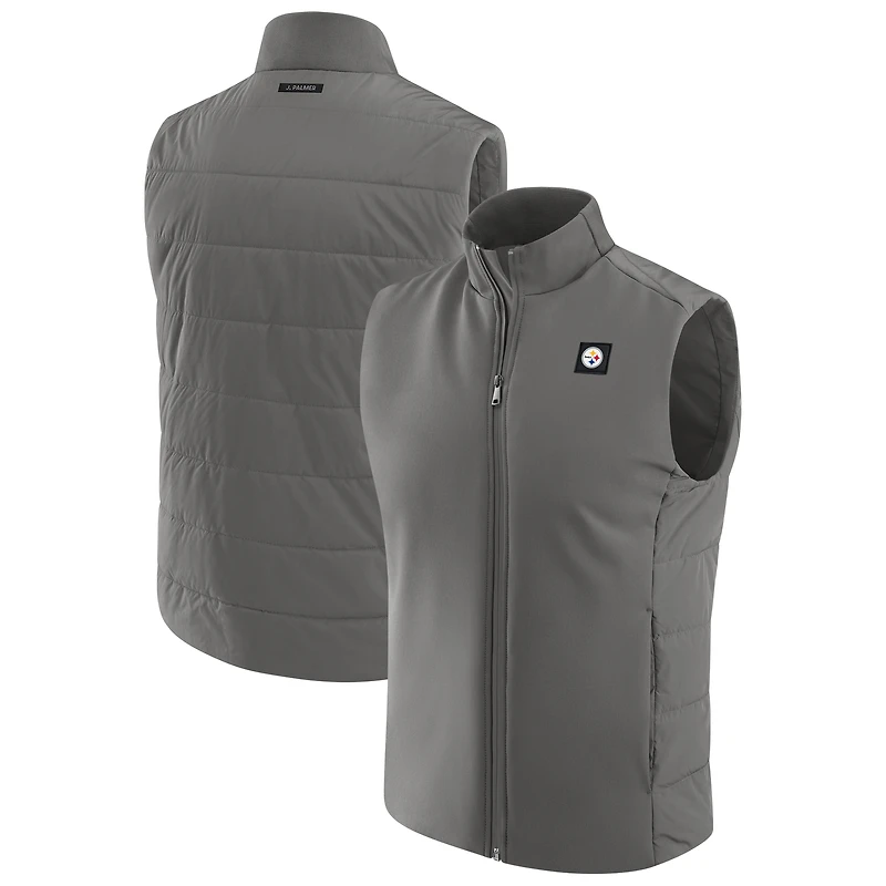 Men's J. Palmer Graphite Pittsburgh Steelers Front Office Full-Zip Vest