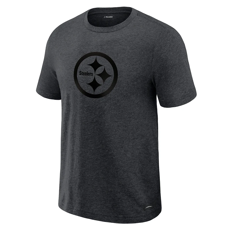 Men's J. Palmer  Graphite Pittsburgh Steelers Players Lounge Tri-Blend T-Shirt