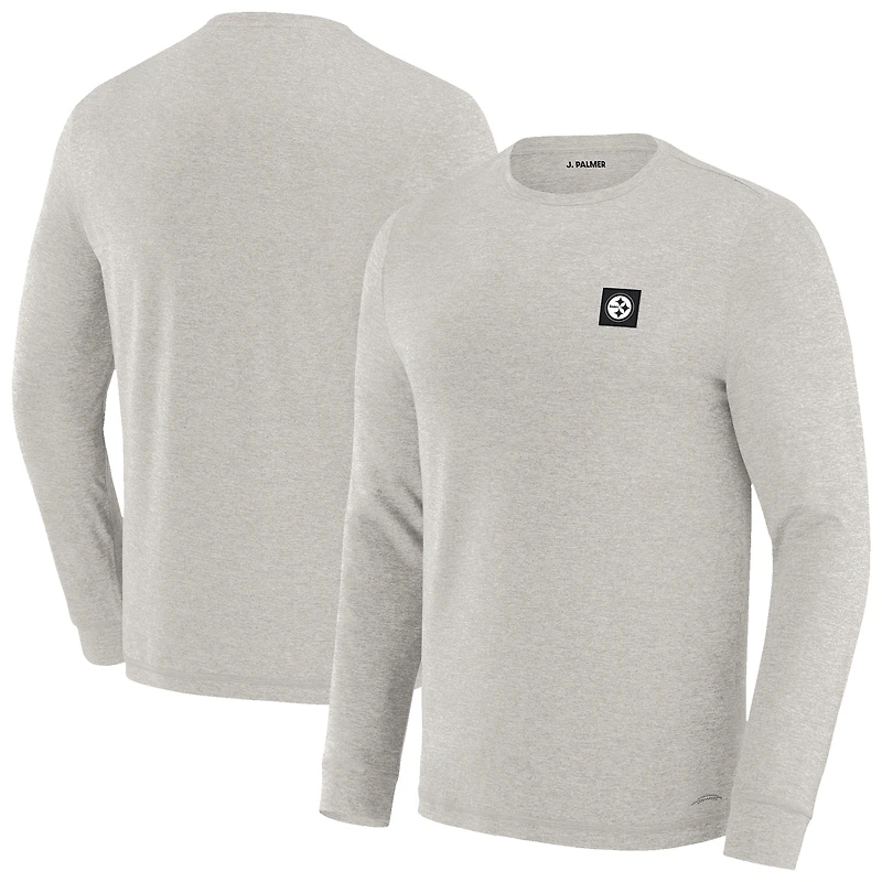 T-shirt à manches longues gris J. Palmer pour homme des Pittsburgh Steelers