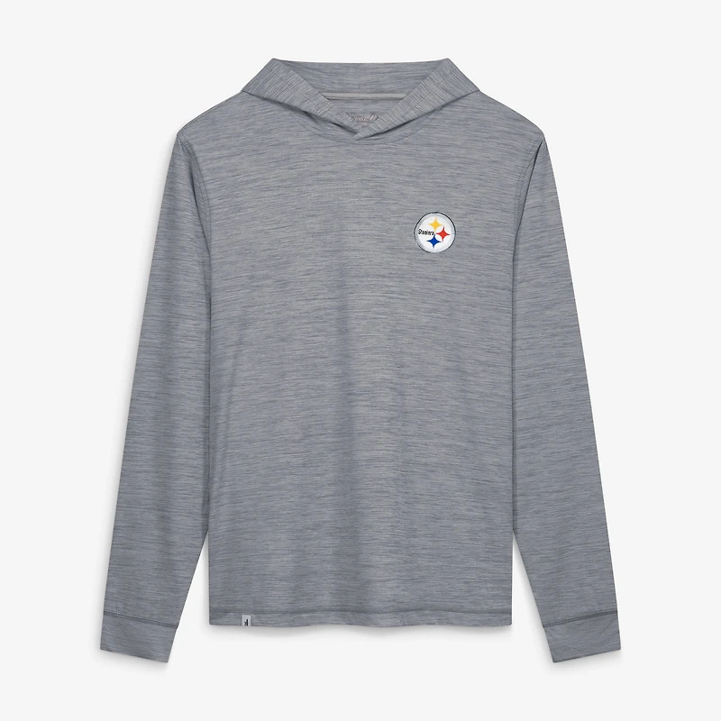 Men's johnnie-O  Silver Pittsburgh Steelers Talon Long Sleeve Hooded T-Shirt