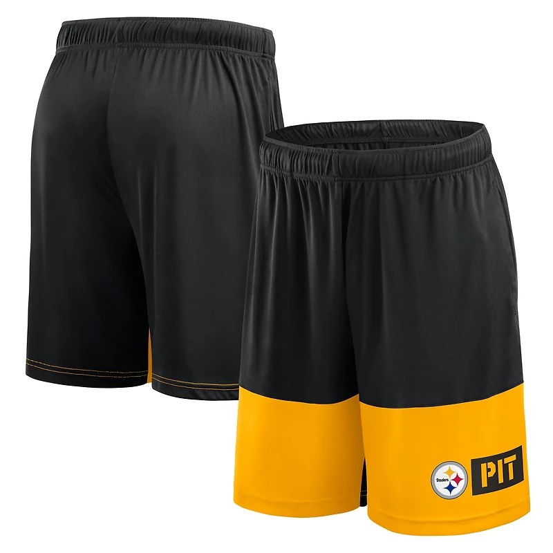 Men's Logo Athletic Black Pittsburgh Steelers Best of the Shorts