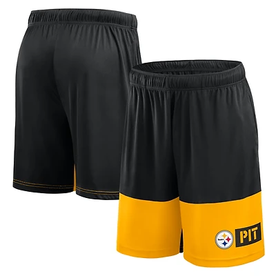Men's Logo Athletic Black Pittsburgh Steelers Best of the Shorts