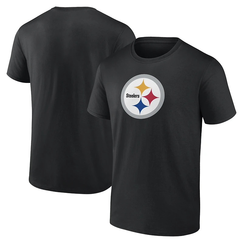 Men's Logo Athletic  Black Pittsburgh Steelers Primary T-Shirt