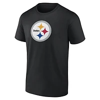 T-shirt noir à logo Pittsburgh Steelers pour homme, style athlétique, avec principal