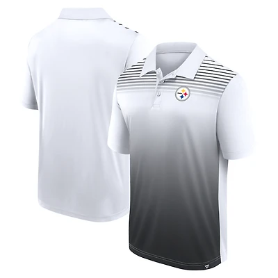 Polo blanc athlétique avec logo des Steelers de Pittsburgh pour homme