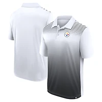 Polo blanc athlétique avec logo des Steelers de Pittsburgh pour homme