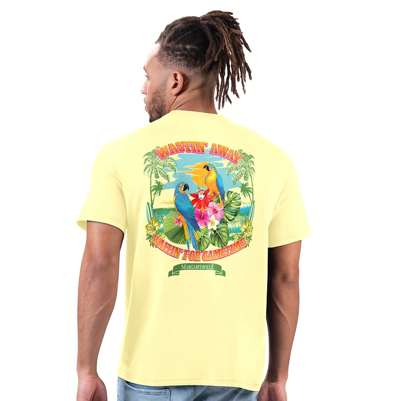 T-shirt jaune Margaritaville pour homme des Steelers de Pittsburgh Wastin' Away