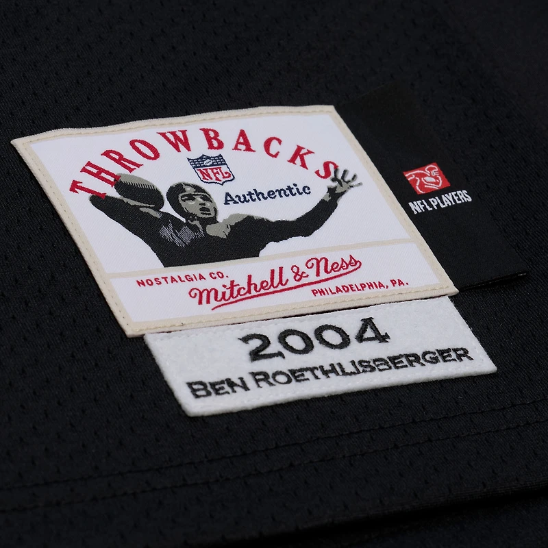 Maillot authentique rétro Mitchell & Ness Ben Roethlisberger noir des Steelers de Pittsburgh (2004) pour homme