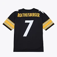 Maillot réplique rétro Mitchell & Ness Ben Roethlisberger noir Pittsburgh Steelers 2004 Legacy pour homme