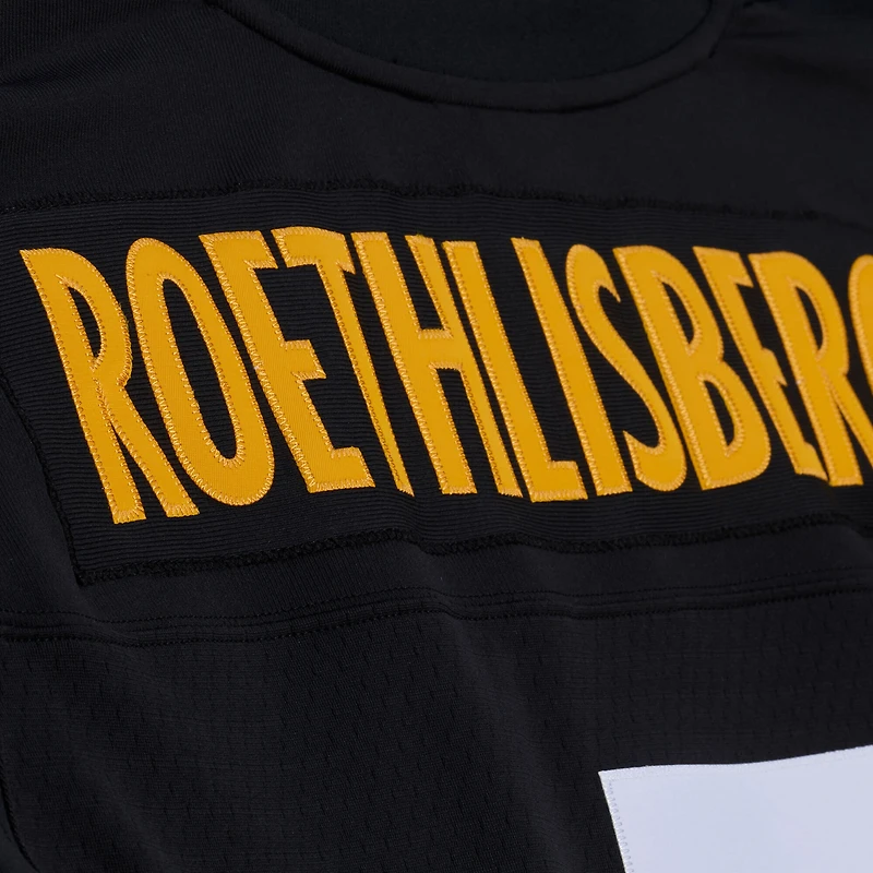 Maillot réplique rétro Mitchell & Ness Ben Roethlisberger noir Pittsburgh Steelers 2004 Legacy pour homme