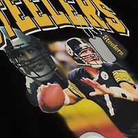 Men's Mitchell & Ness Ben Roethlisberger Black Pittsburgh Steelers Photo Reel T-Shirt