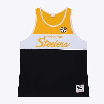 Men's Mitchell & Ness  Black/Gold Pittsburgh Steelers Head Coach Tank Top