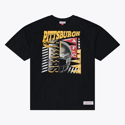 Men's Mitchell & Ness Black Pittsburgh Steelers Core Essentials Street Graphic Short Sleeve T-Shirt