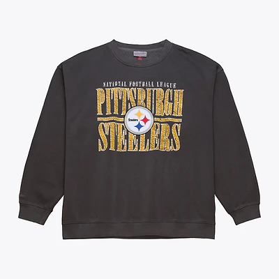 Men's Mitchell & Ness Black Pittsburgh Steelers Downtown Collection Fleece Sweatshirt