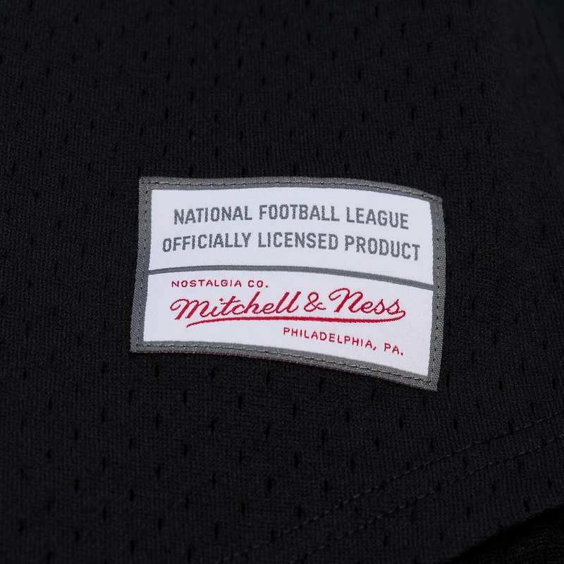 Maillot de mode Mitchell & Ness noir pour homme, modèle Pittsburgh Steelers Head Coach, en maille et à boutons.