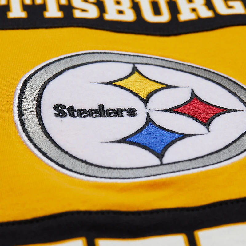 Men's Mitchell & Ness Black Pittsburgh Steelers Retro Colorblock Tank Top