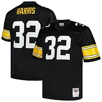 Maillot de joueur retraité Mitchell & Ness Franco Harris noir Pittsburgh Steelers Big Tall 1976 Legacy pour hommes