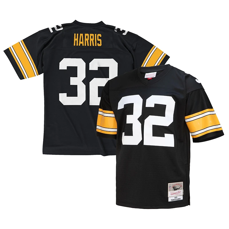 Maillot réplique Mitchell & Ness Franco Harris noir Pittsburgh Steelers Legacy pour hommes