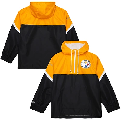 Anorak léger à demi-zip Mitchell & Ness pour homme, coupe-vent or/noir avec logo vintage des Pittsburgh Steelers Tie Breaker