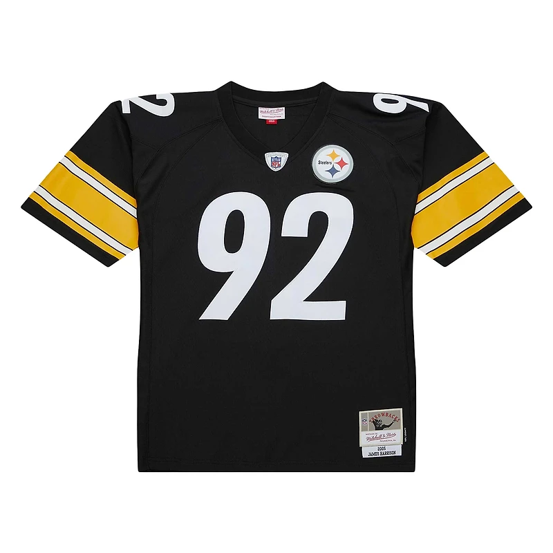 Maillot réplique Mitchell & Ness James Harrison noir Pittsburgh Steelers Legacy pour hommes