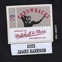 Maillot réplique Mitchell & Ness James Harrison noir Pittsburgh Steelers Legacy pour hommes