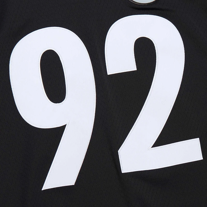 Maillot réplique Mitchell & Ness James Harrison noir Pittsburgh Steelers Legacy pour hommes