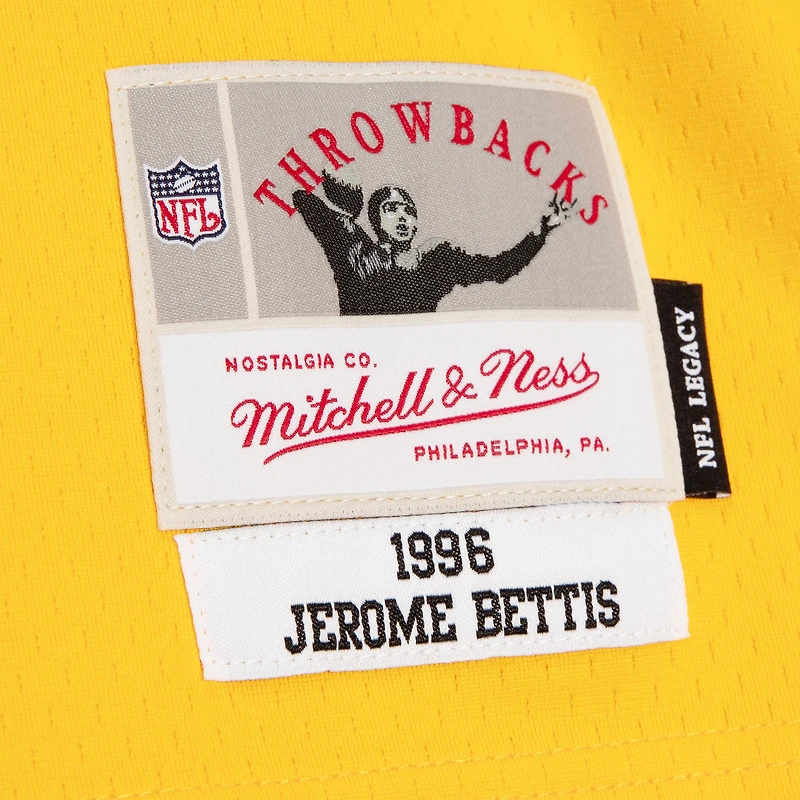 Maillot de réplique joueur retraité Mitchell & Ness Jerome Bettis pour hommes, noir/or, Pittsburgh Steelers Big Tall Split Legacy