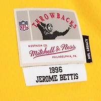 Maillot de réplique joueur retraité Mitchell & Ness Jerome Bettis pour hommes, noir/or, Pittsburgh Steelers Big Tall Split Legacy