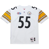Men's Mitchell & Ness Joey Porter White Pittsburgh Steelers 2005 Authentic Throwback Retired Player Jersey