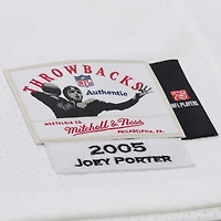 Maillot Mitchell & Ness Joey Porter blanc Pittsburgh Steelers 2005 authentique rétro pour homme