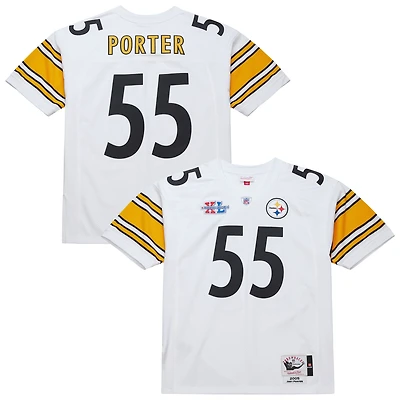 Men's Mitchell & Ness Joey Porter White Pittsburgh Steelers 2005 Authentic Throwback Retired Player Jersey