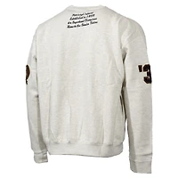 Men's Mitchell & Ness Oatmeal Pittsburgh Steelers Varsity Oversized Pullover Sweatshirt
