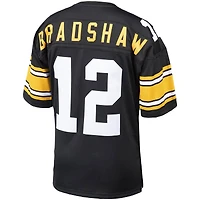 Men's Mitchell & Ness Terry Bradshaw Black Pittsburgh Steelers Authentic Throwback Retired Player Jersey