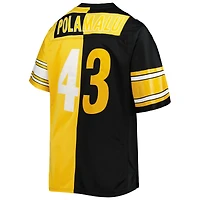 Maillot de réplique joueur retraité Mitchell & Ness Troy Polamalu pour hommes, noir/or, Pittsburgh Steelers Big Tall Split Legacy