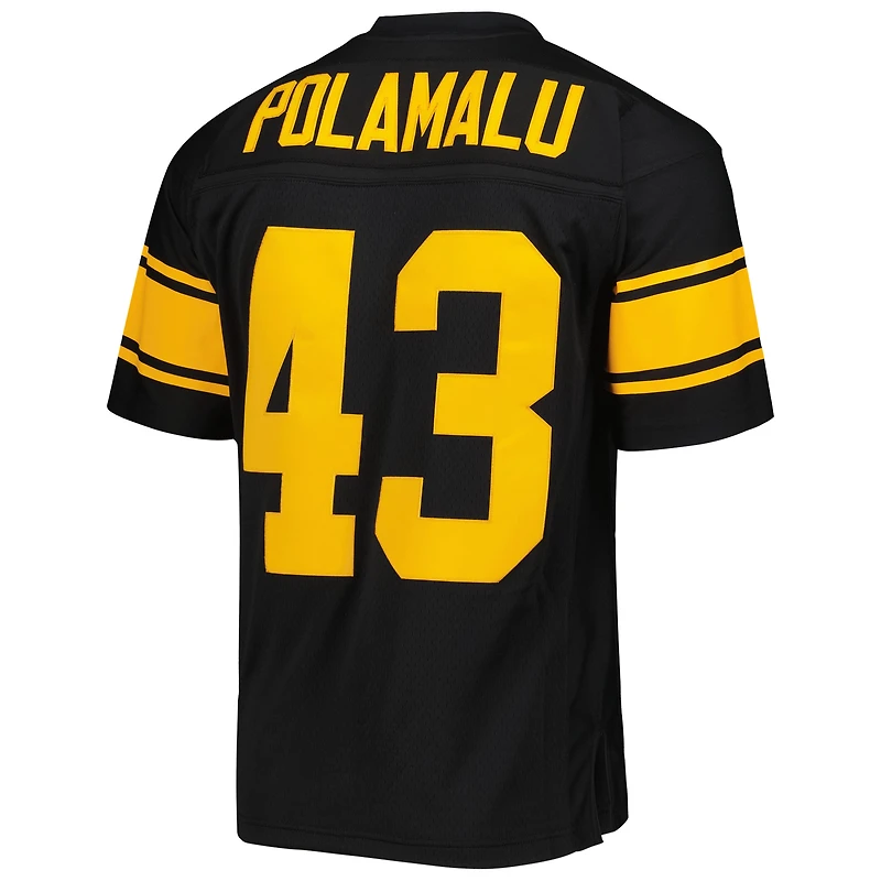 Men's Mitchell & Ness Troy Polamalu Black Pittsburgh Steelers Legacy Replica Jersey