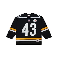 Maillot de hockey Mitchell & Ness Troy Polamalu noir Pittsburgh Steelers Maxxed Out Fashion pour homme