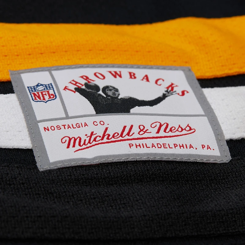 Men's Mitchell & Ness Troy Polamalu Black Pittsburgh Steelers Maxxed Out Fashion Hockey Jersey