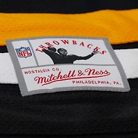 Men's Mitchell & Ness Troy Polamalu Black Pittsburgh Steelers Maxxed Out Fashion Hockey Jersey