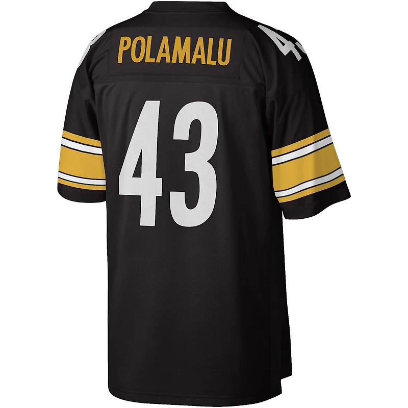 Mitchell & Ness Troy Polamalu pour homme Black Pittsburgh Steelers Retired Player Replica - Maillot