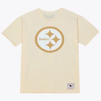 T-shirt Mitchell & Ness Troy Polamalu crème Pittsburgh Steelers Sandman avec nom et numéro pour homme